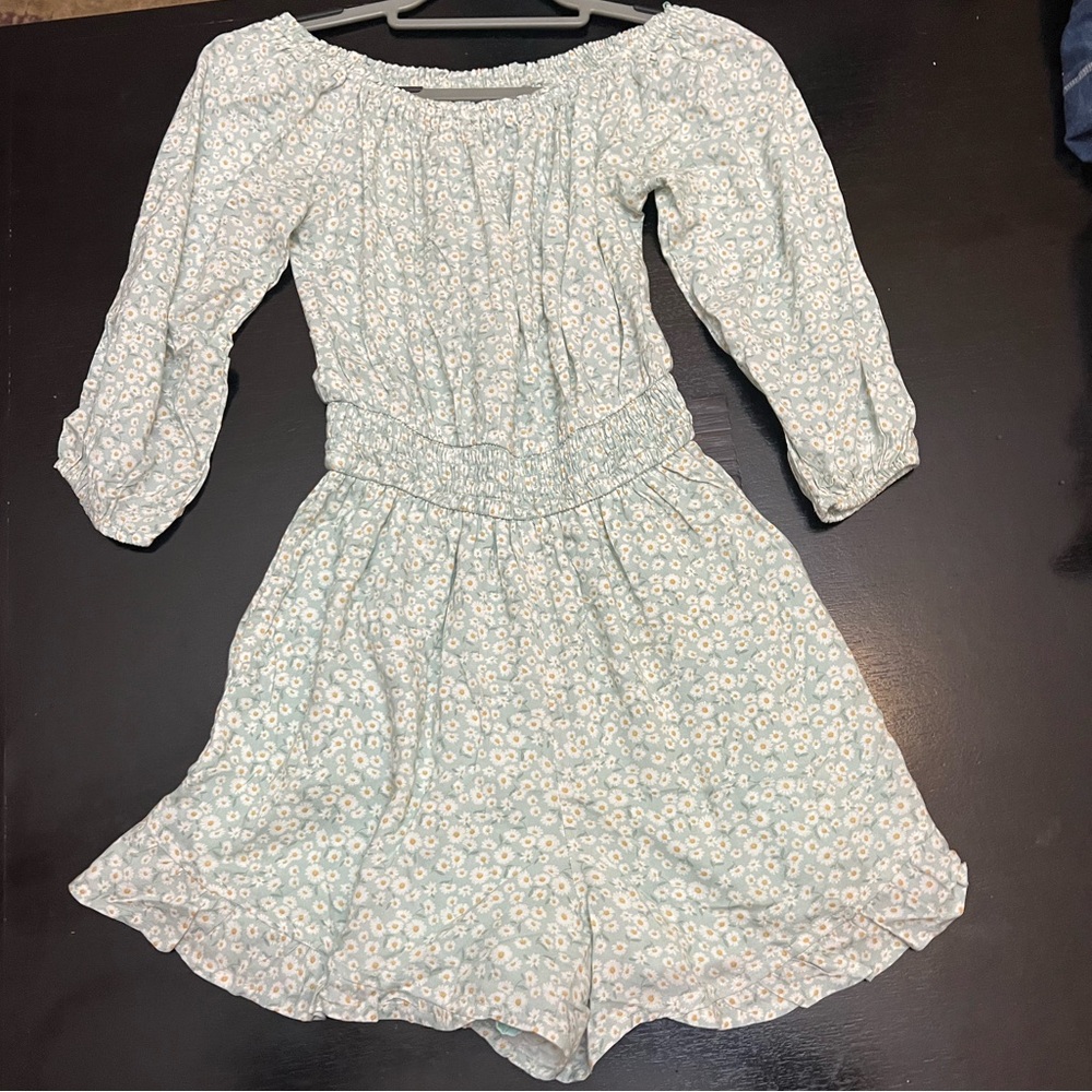 Hollister Sage green floral romper
